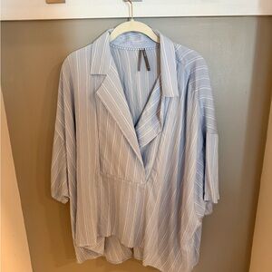 Anthropologie Light Blue Striped Blouse